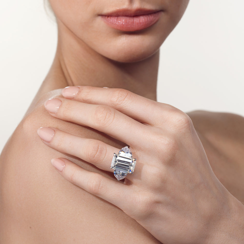 Model Wearing The Bierstadt Ring with Lab Grown Diamond view