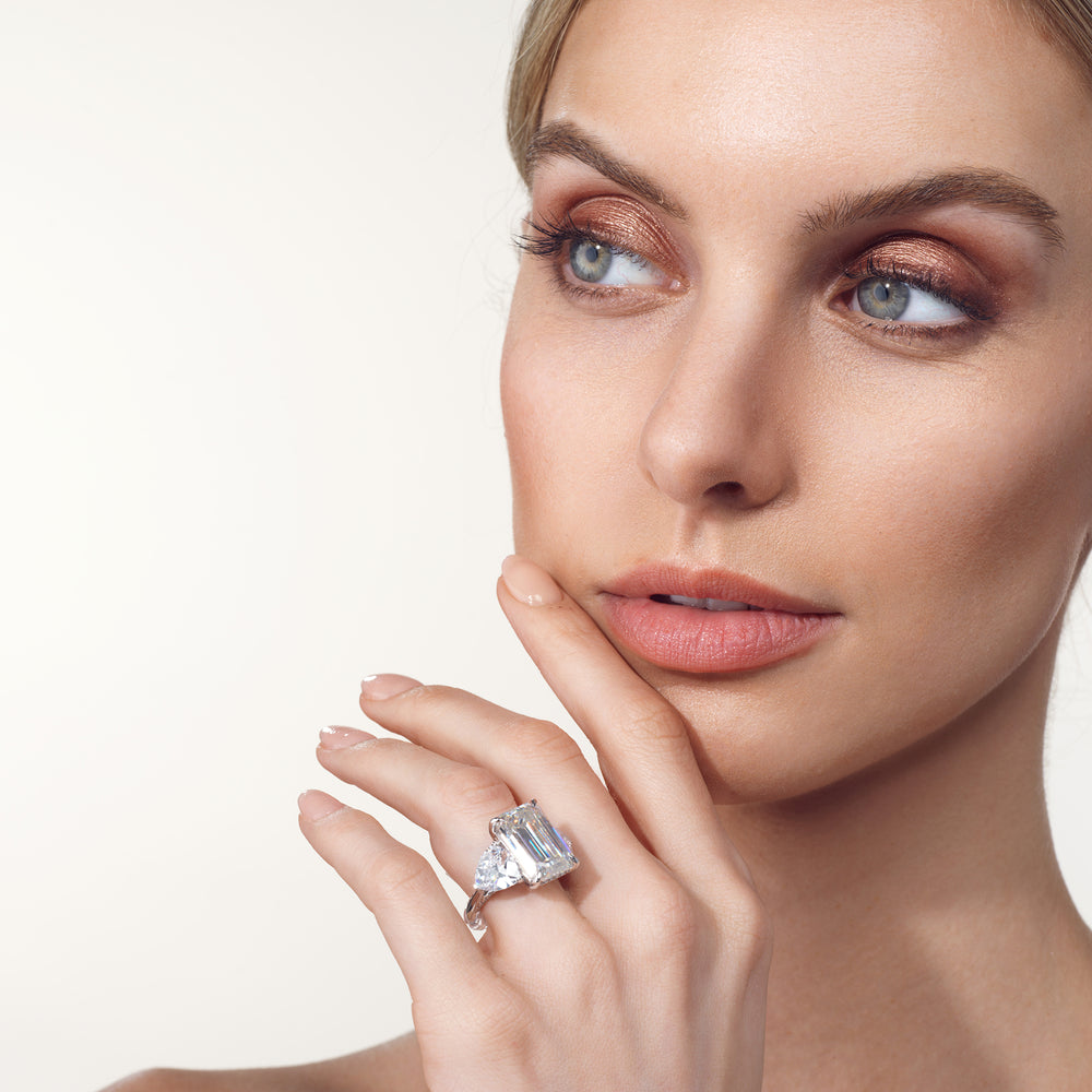 Model Wearing The Bierstadt Ring with Lab Grown Diamond view