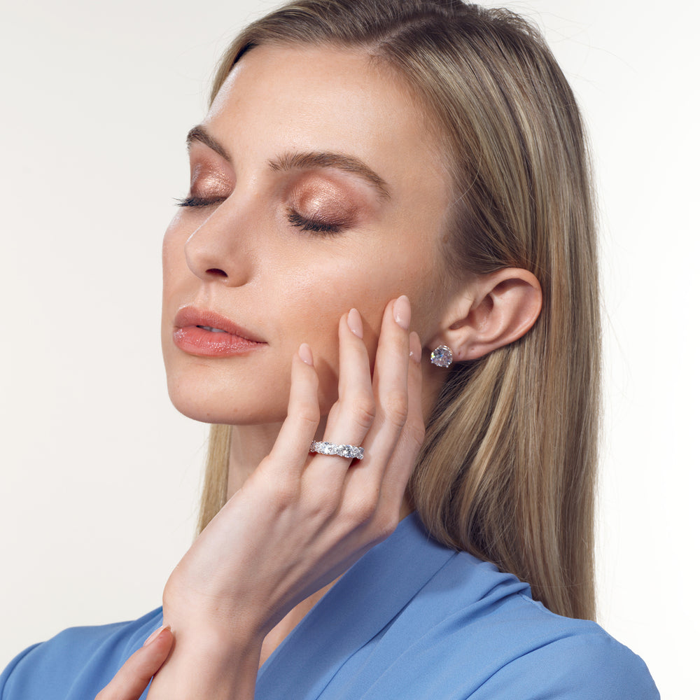 Botanical Eternity Ring with 18KT Rose Gold / Lab / 6 5/8 Cut Diamond in 14KT Rose Gold / Lab / 6 5/8 view 3
