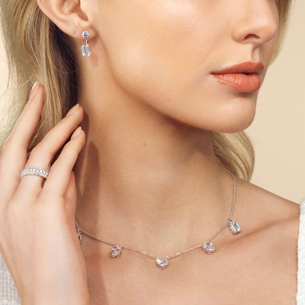 Multi Shape Station Diamond Necklace with 14KT Yellow Gold / Lab / 7 1/2 Cut Diamond in 14KT Yellow Gold / Lab / 7 1/2 view 3
