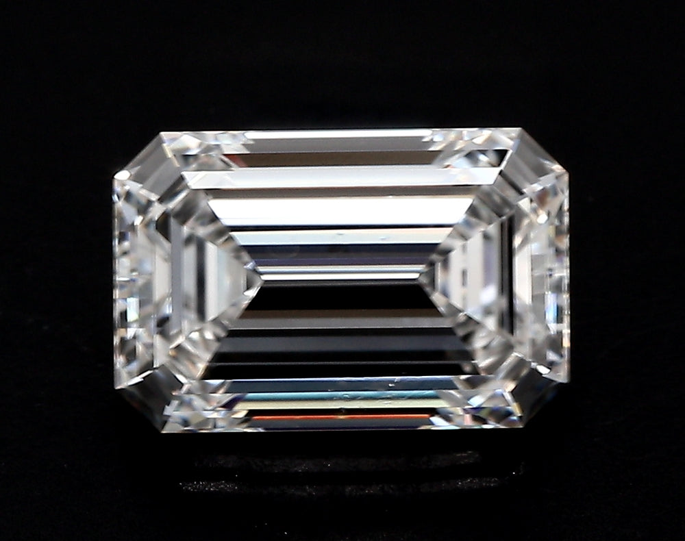 5.45 Carat Emerald Lab Diamond with  Cut Diamond in 14KT  view 1
