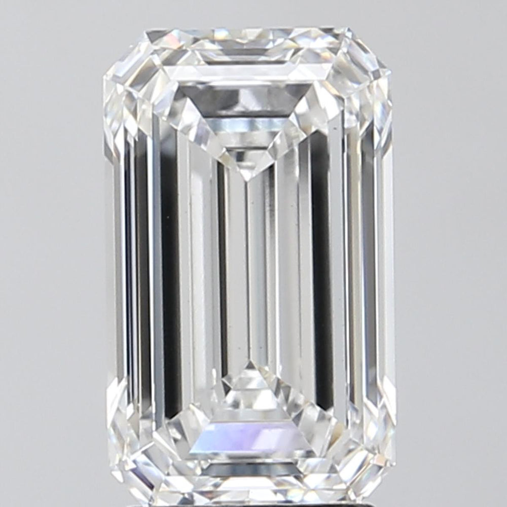 2.91 Carat Emerald Lab Diamond with  Cut Diamond in 14KT  view 1
