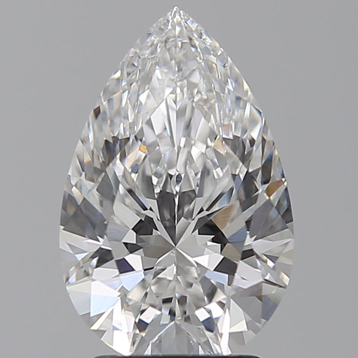 2.54 Carat Pear Lab Diamond with  Cut Diamond in 14KT  view 1
