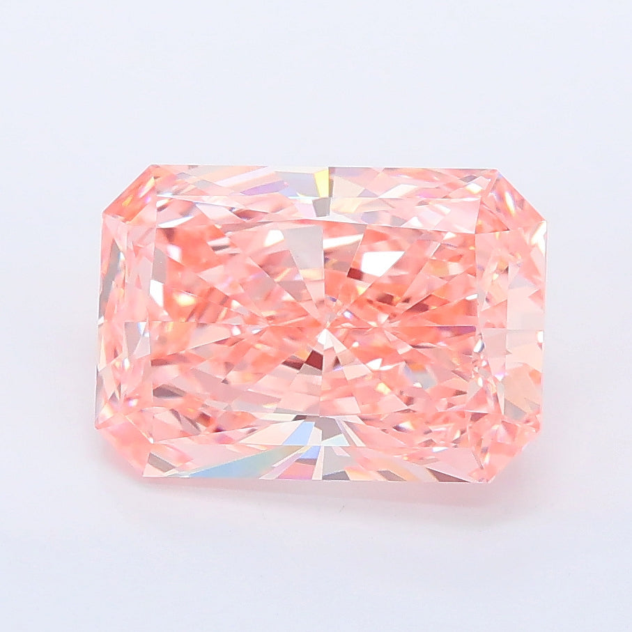 3.07 Carat Radiant Lab Diamond with  Cut Diamond in 14KT  view 1
