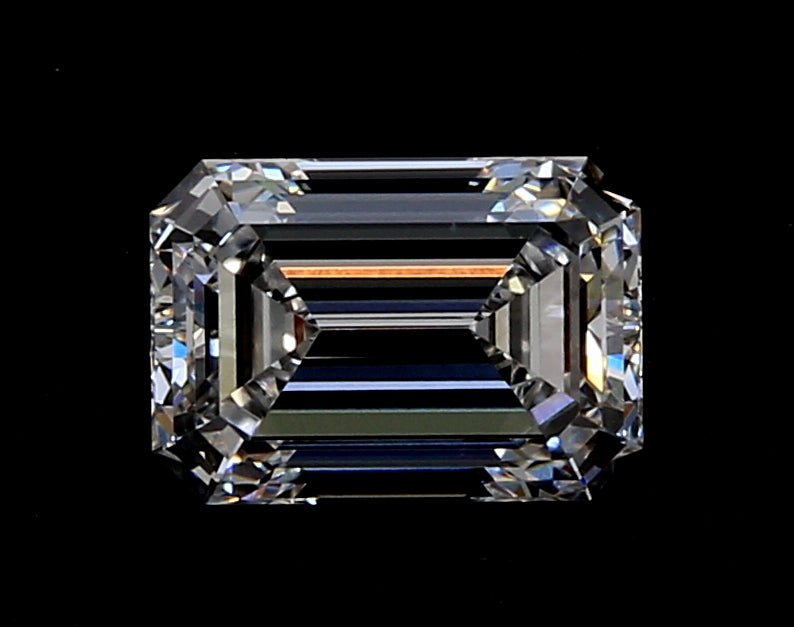 3.01 Carat Emerald Lab Diamond with  Cut Diamond in 14KT  view 1

