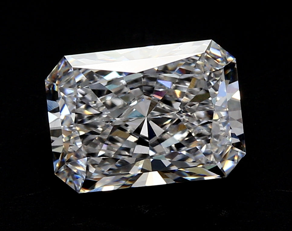 3.66 Carat Radiant Lab Diamond with  Cut Diamond in 14KT  view 1
