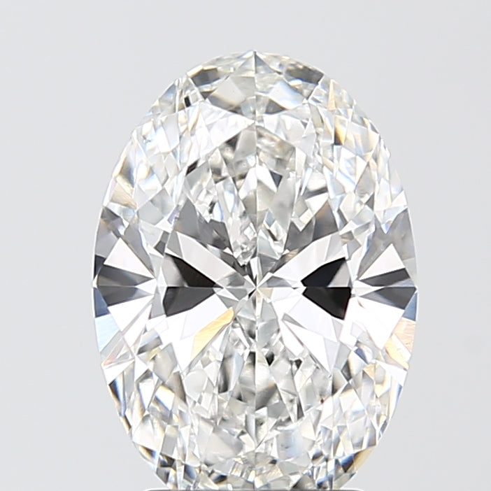 3.07 Carat Oval Lab Diamond with  Cut Diamond in 14KT  view 1
