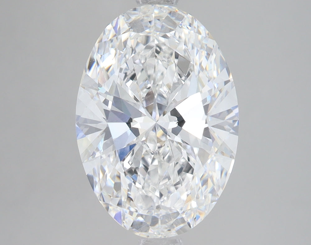 3.7 Carat Oval Lab Diamond with  Cut Diamond in 14KT  view 1

