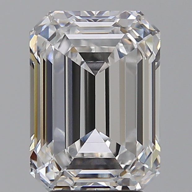 4.0 Carat Emerald Lab Diamond with  Cut Diamond in 14KT  view 1
