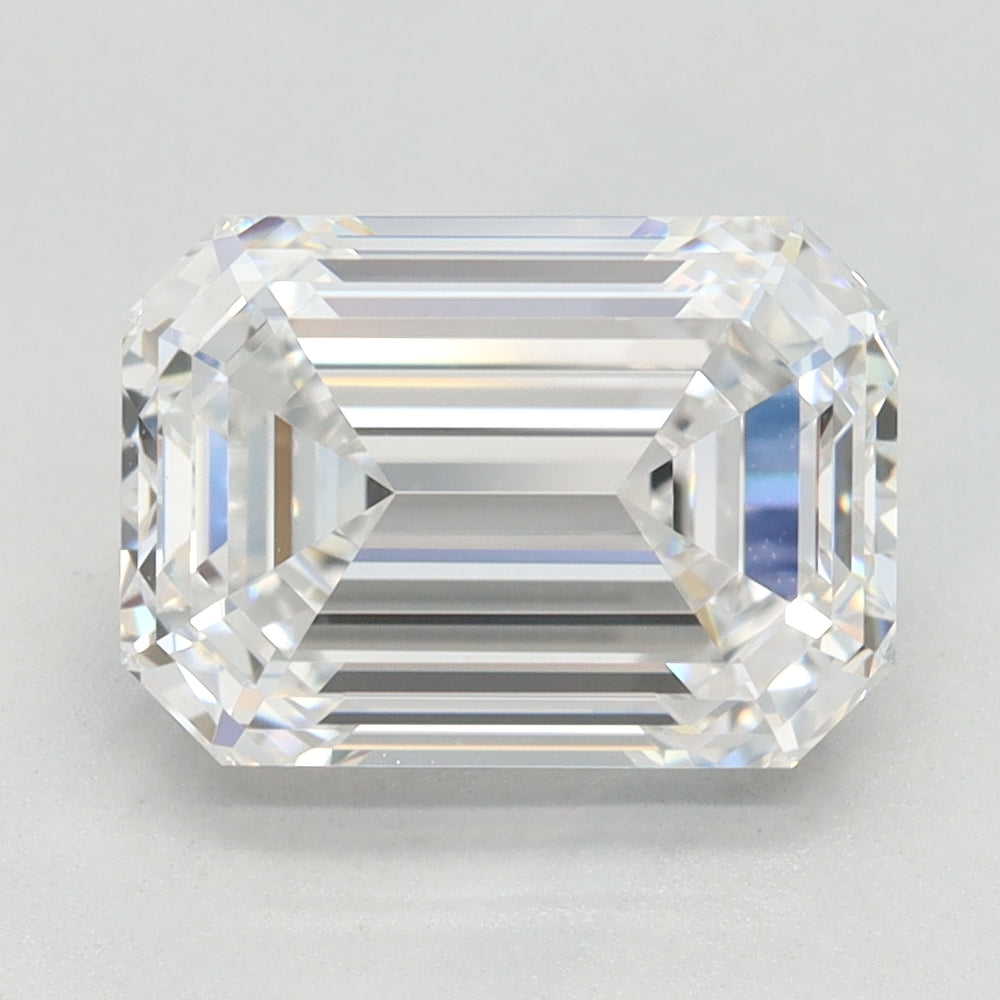 2.8 Carat Emerald Lab Diamond with  Cut Diamond in 14KT  view 1
