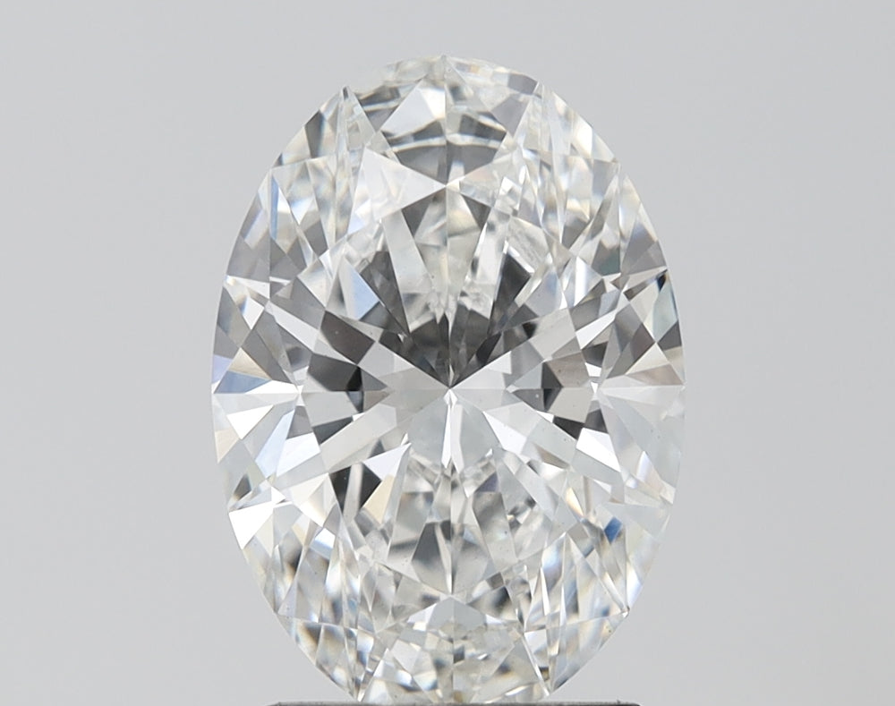 3.09 Carat Oval Lab Diamond with  Cut Diamond in 14KT  view 1
