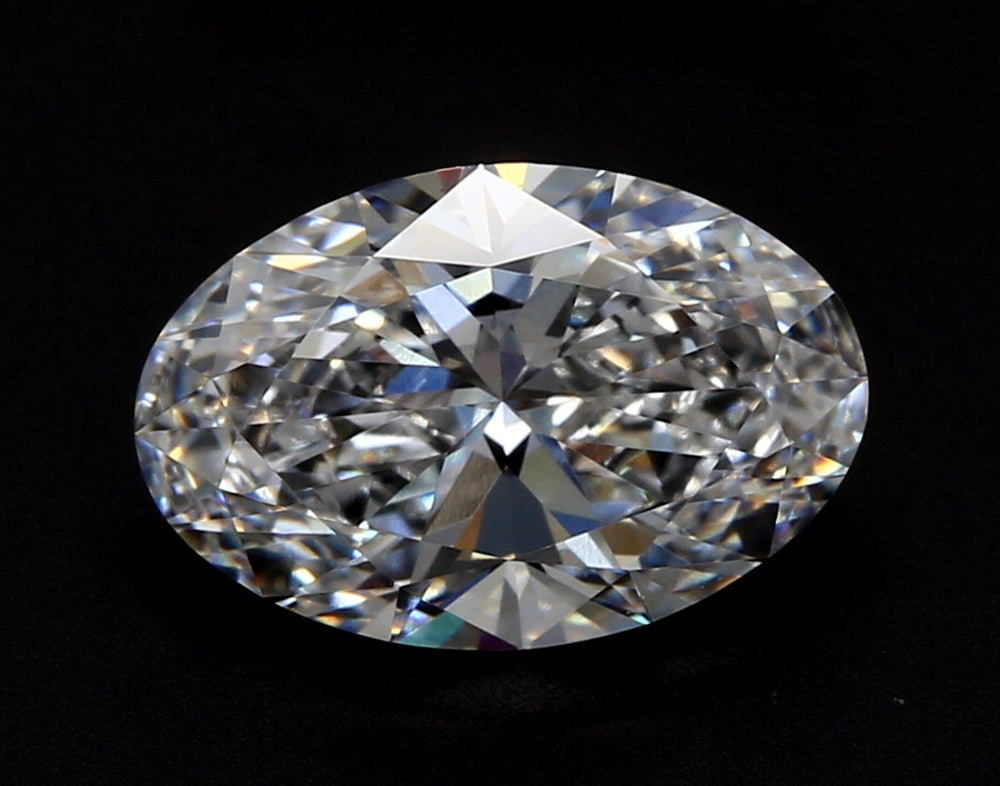 4.01 Carat Oval Lab Diamond with  Cut Diamond in 14KT  view 1
