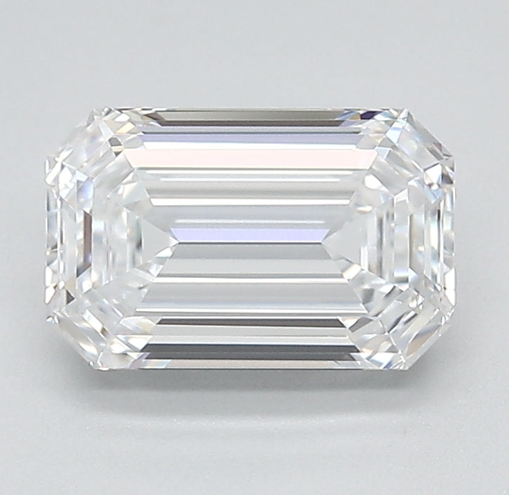 1.51 Carat Emerald Lab Diamond with  Cut Diamond in 14KT  view 1
