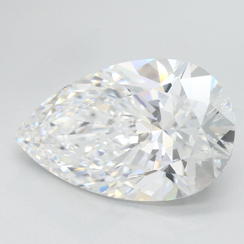 5.01 Carat Pear Lab Diamond with  Cut Diamond in 14KT  view 1
