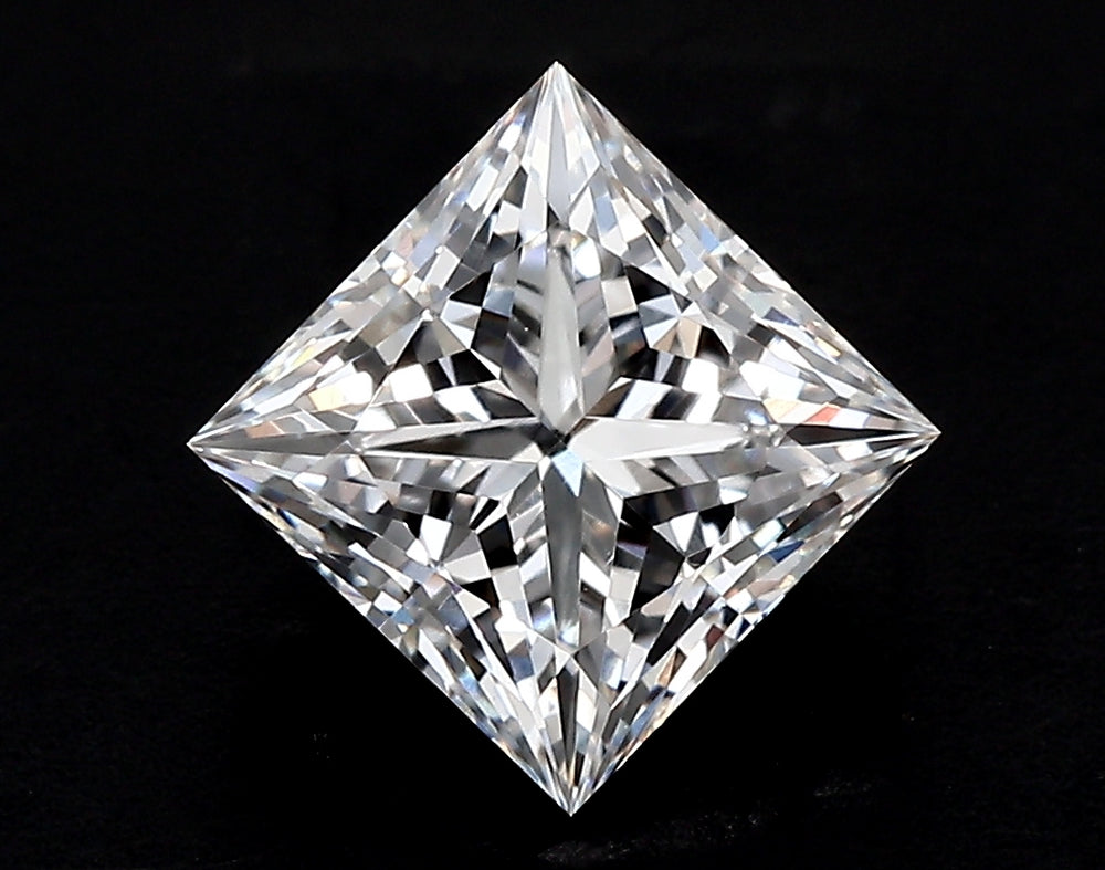1.51 Carat Princess Lab Diamond with  Cut Diamond in 14KT  view 1
