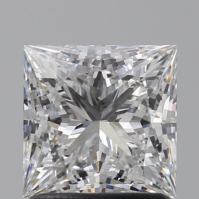 1.51 Carat Princess Lab Diamond with  Cut Diamond in 14KT  view 1
