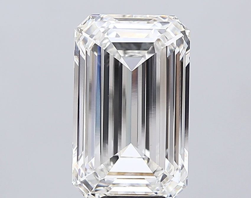 10.06 Carat Emerald Lab Diamond with  Cut Diamond in 14KT  view 1
