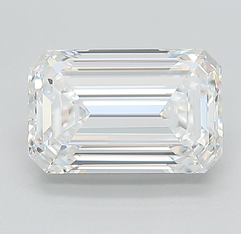 2.33 Carat Emerald Lab Diamond with  Cut Diamond in 14KT  view 1
