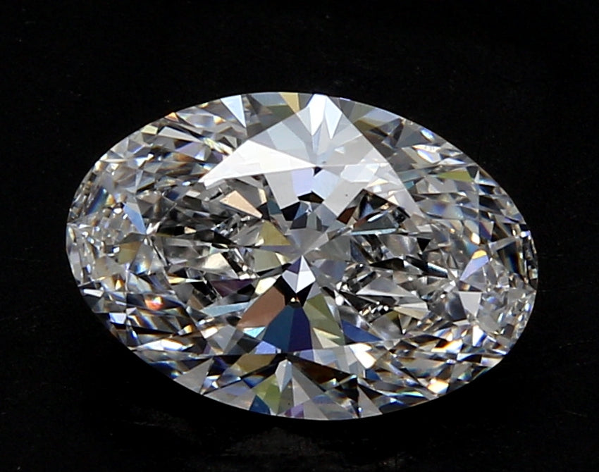 0.9 Carat Oval Lab Diamond with  Cut Diamond in 14KT  view 1
