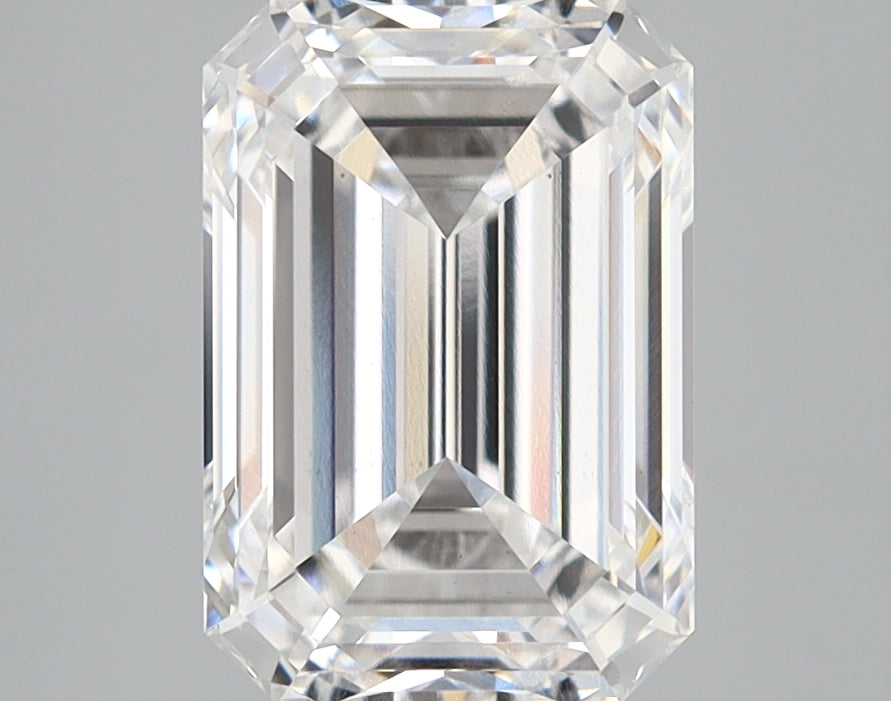 3.05 Carat Emerald Lab Diamond with  Cut Diamond in 14KT  view 1
