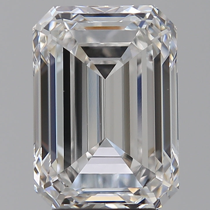 4.08 Carat Emerald Lab Diamond with  Cut Diamond in 14KT  view 1
