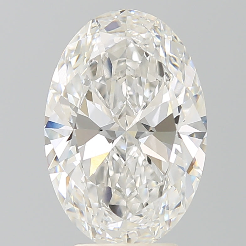 4.38 Carat Oval Lab Diamond with  Cut Diamond in 14KT  view 1
