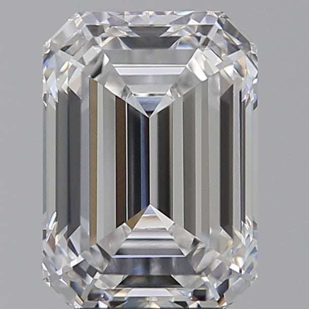 4.08 Carat Emerald Lab Diamond with  Cut Diamond in 14KT  view 1
