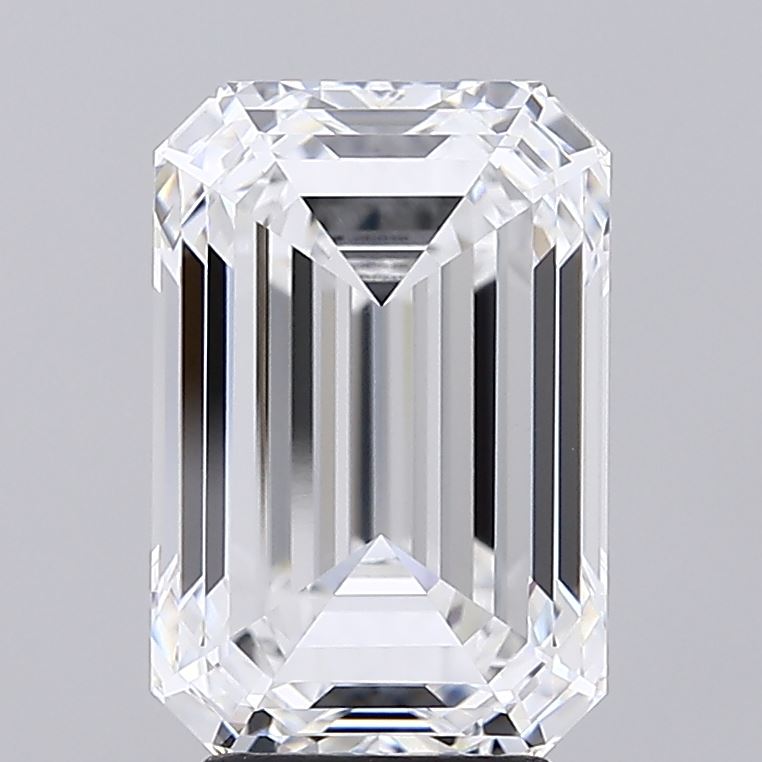 4.42 Carat Emerald Lab Diamond with  Cut Diamond in 14KT  view 1
