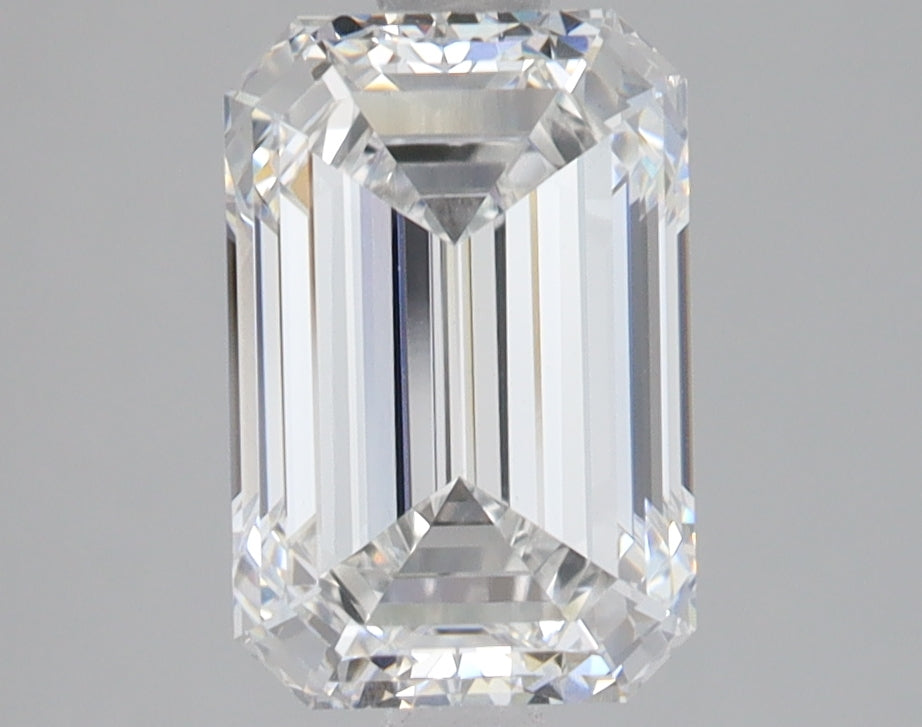 2.64 Carat Emerald Lab Diamond with  Cut Diamond in 14KT  view 1
