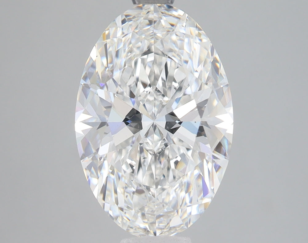 3.32 Carat Oval Lab Diamond with  Cut Diamond in 14KT  view 1
