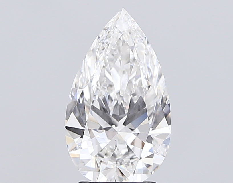 3.0 Carat Pear Lab Diamond with  Cut Diamond in 14KT  view 1
