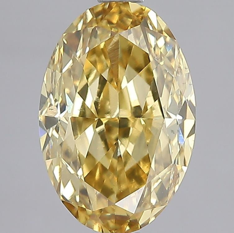 3.01 Carat Oval Lab Diamond with  Cut Diamond in 14KT  view 1
