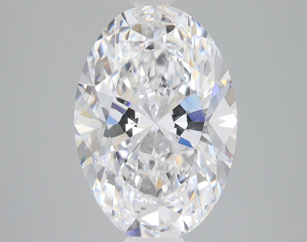 3.01 Carat Oval Lab Diamond with  Cut Diamond in 14KT  view 1
