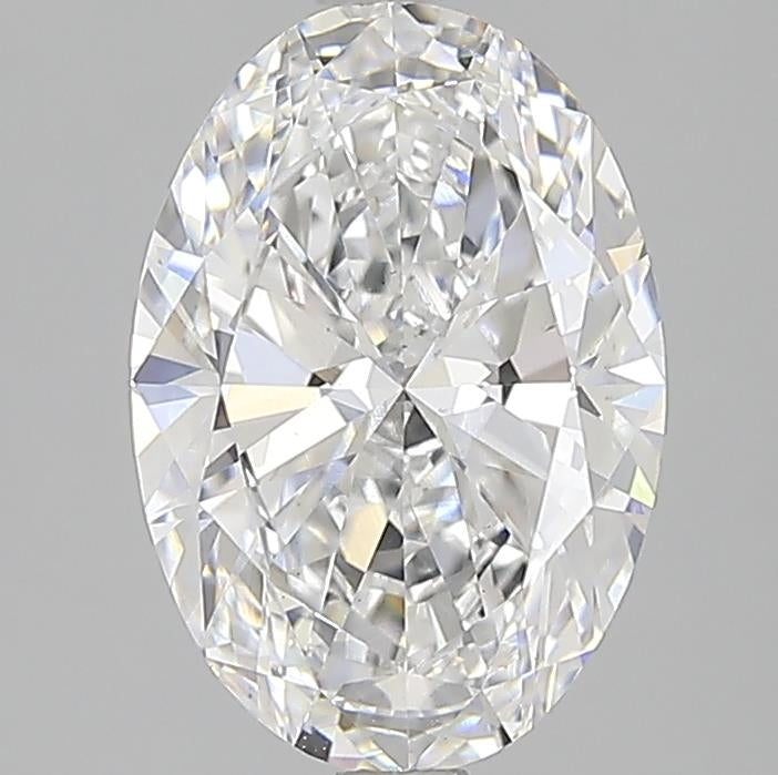 3.28 Carat Oval Lab Diamond with  Cut Diamond in 14KT  view 1
