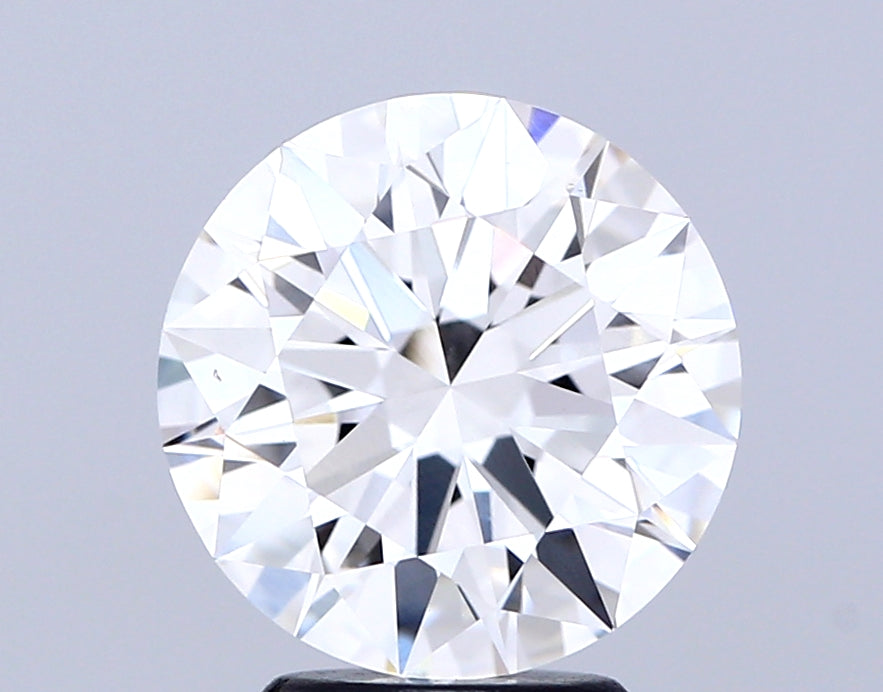 3.06 Carat Round Lab Diamond with  Cut Diamond in 14KT  view 1
