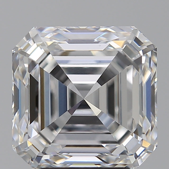 4.03 Carat Asscher Lab Diamond with  Cut Diamond in 14KT  view 1
