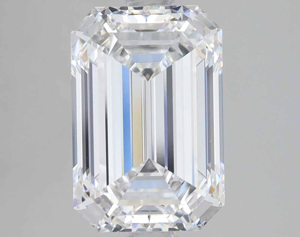 3.65 Carat Emerald Lab Diamond with  Cut Diamond in 14KT  view 1
