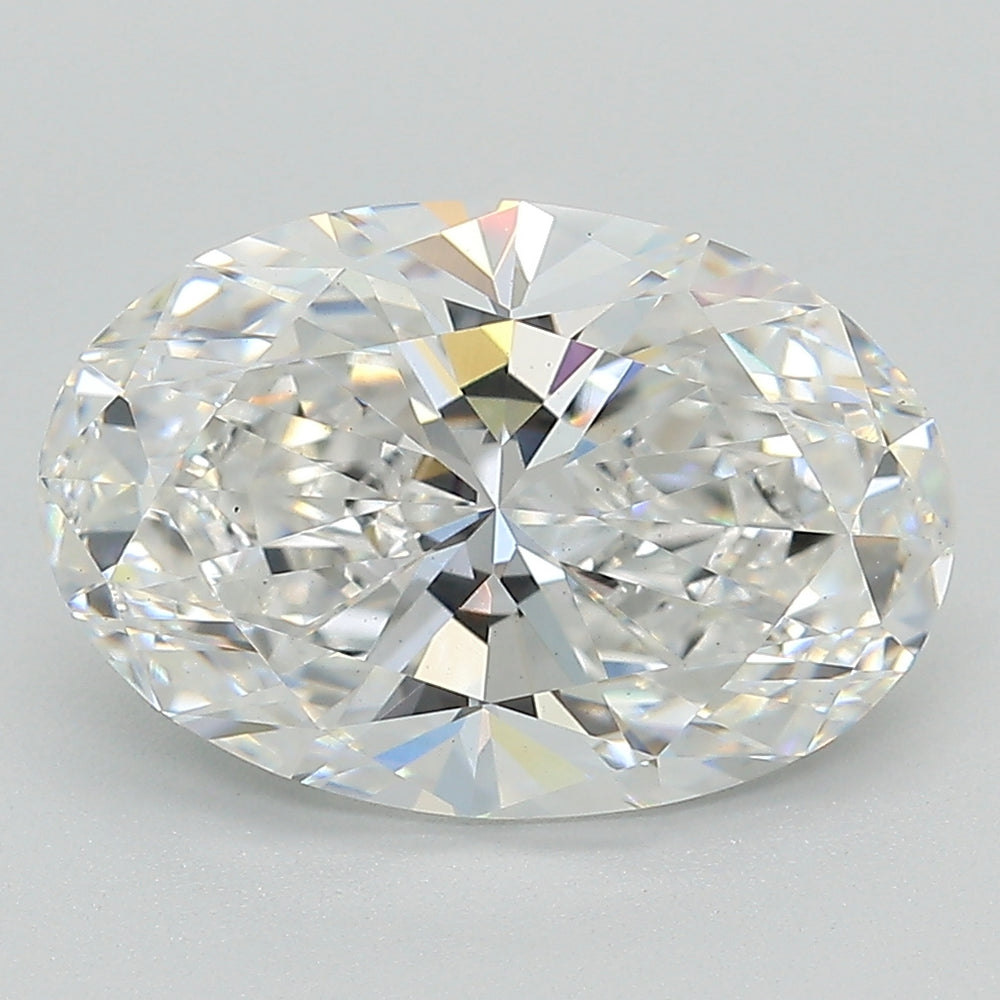 3.79 Carat Oval Lab Diamond with  Cut Diamond in 14KT  view 1

