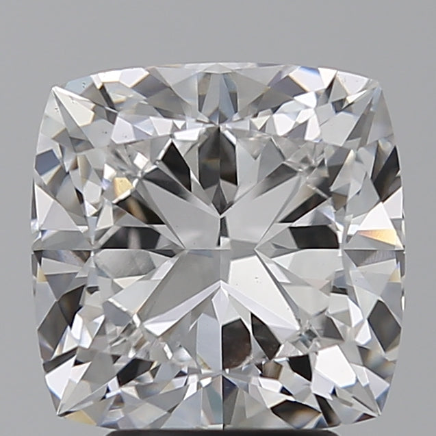 4.06 Carat Cushion Lab Diamond with  Cut Diamond in 14KT  view 1
