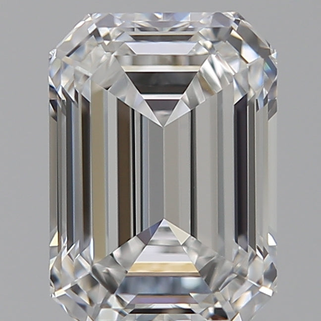 1.58 Carat Emerald Lab Diamond with  Cut Diamond in 14KT  view 1
