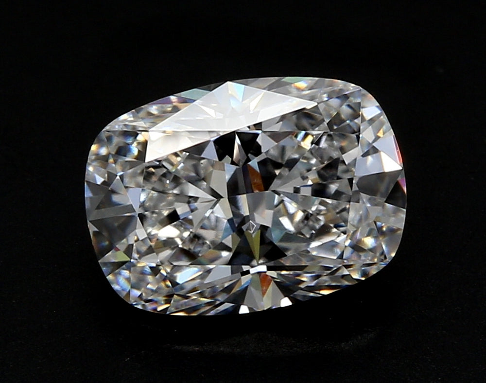 3.21 Carat Cushion Lab Diamond with  Cut Diamond in 14KT  view 1
