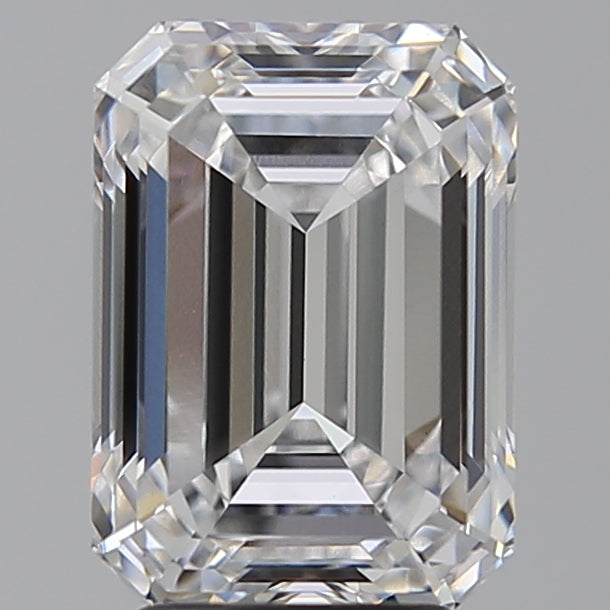 4.09 Carat Emerald Lab Diamond with  Cut Diamond in 14KT  view 1

