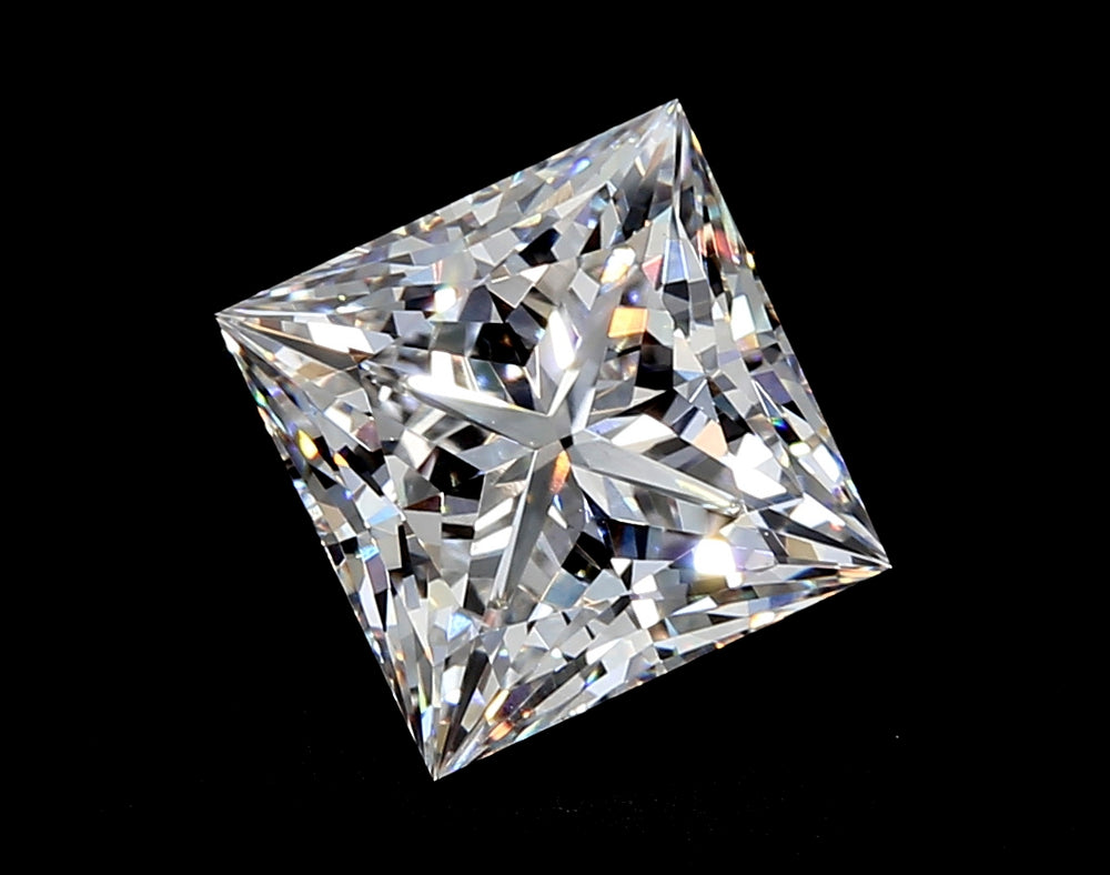 1.52 Carat Princess Lab Diamond with  Cut Diamond in 14KT  view 1
