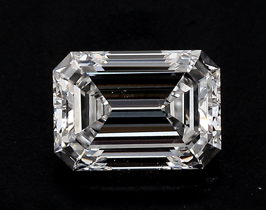 2.52 Carat Emerald Lab Diamond with  Cut Diamond in 14KT  view 1
