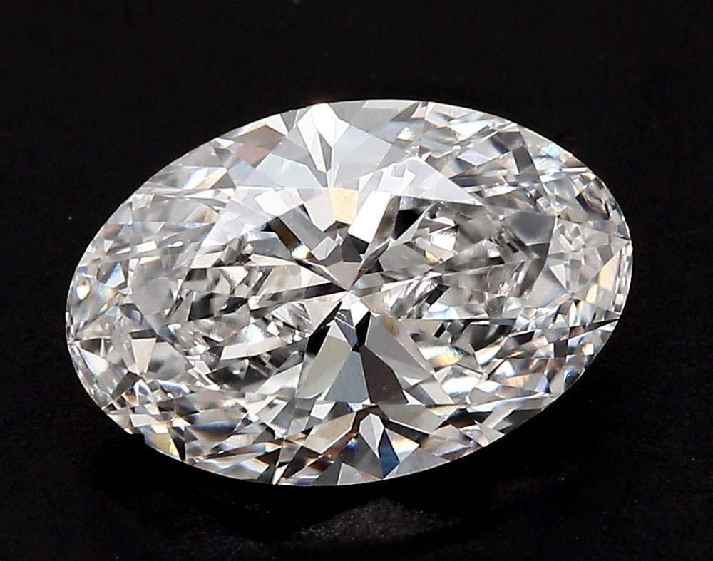 1.47 Carat Oval Lab Diamond with  Cut Diamond in 14KT  view 1
