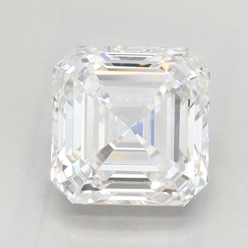1.51 Carat Asscher Lab Diamond with  Cut Diamond in 14KT  view 1
