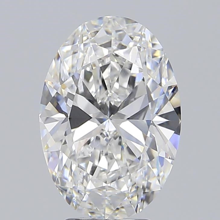 4.09 Carat Oval Lab Diamond with  Cut Diamond in 14KT  view 1
