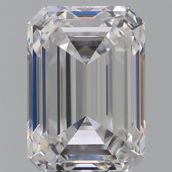 3.02 Carat Emerald Lab Diamond with  Cut Diamond in 14KT  view 1
