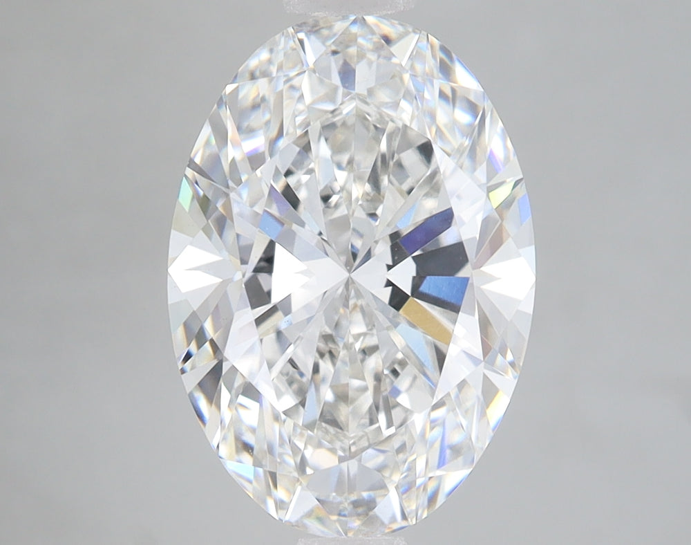 4.01 Carat Oval Lab Diamond with  Cut Diamond in 14KT  view 1
