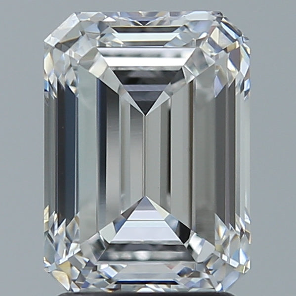 2.58 Carat Emerald Lab Diamond with  Cut Diamond in 14KT  view 1
